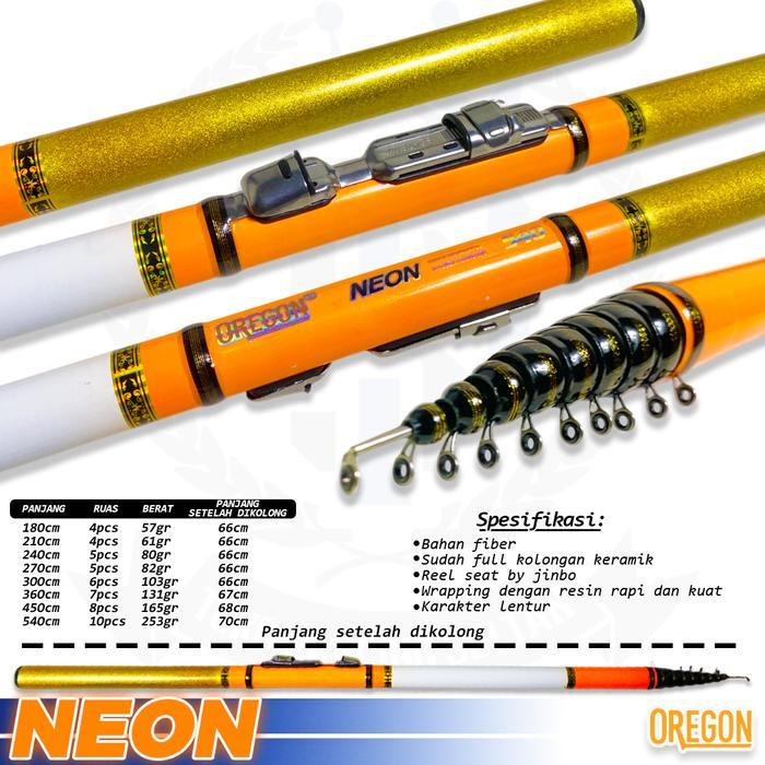 Joran Pancing Tegek Kolong Oregon Bahan Fiber - Neon, 540