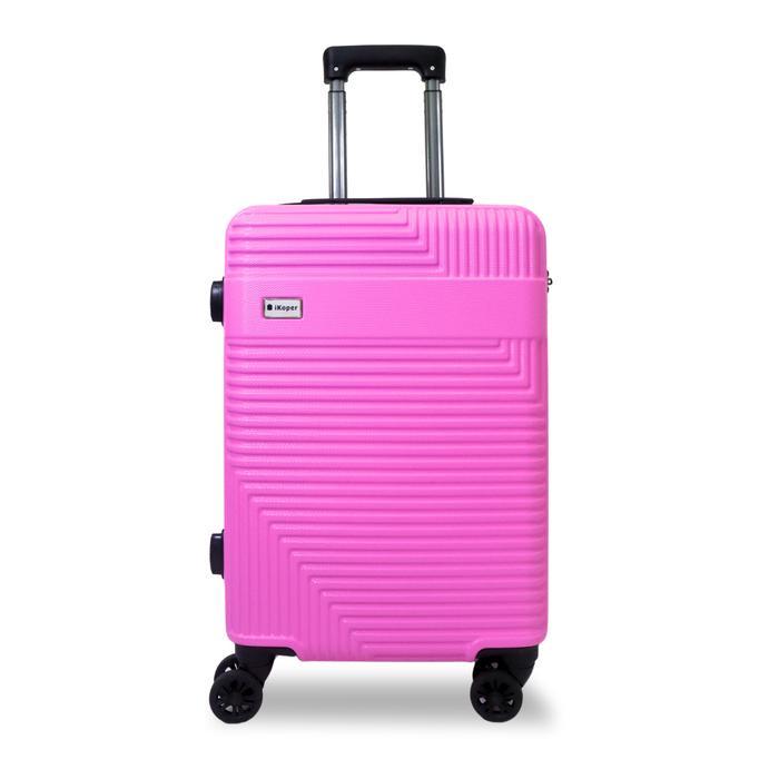 [iKoper] Koper 24 Inch Original Polo Bagasi Size Koper Fiber Koper - Pink