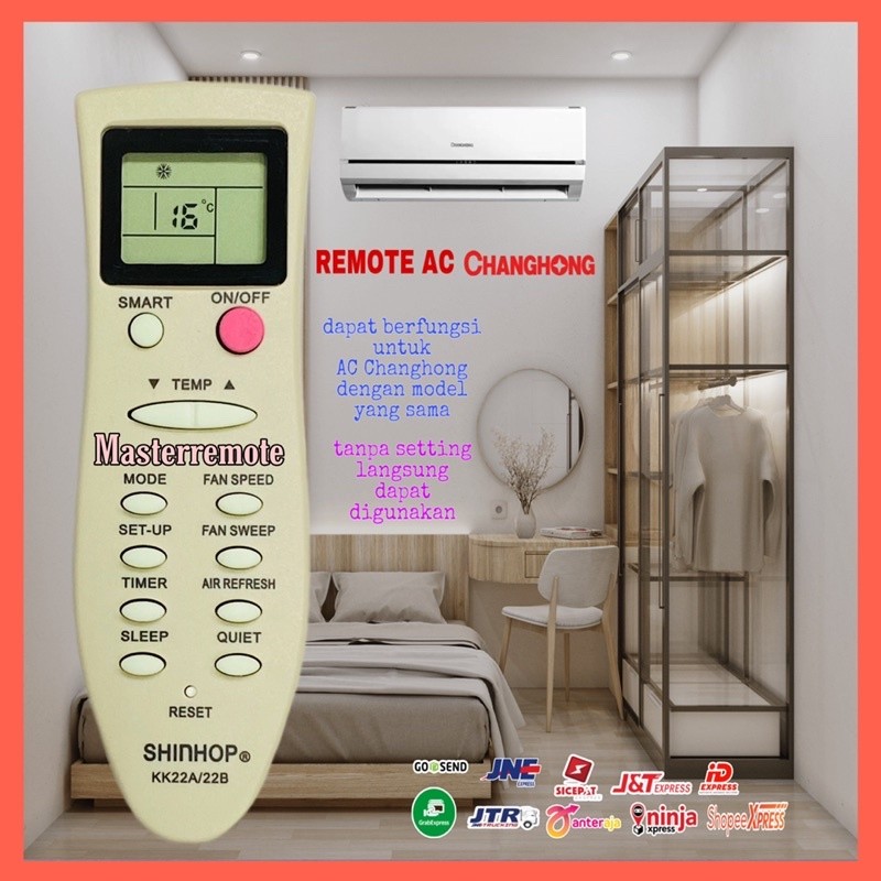 REMOT REMOTE AC CHANGHONG MULTI / AC UNIVERSAL CHANGHONG SHINHOP KK22A/22B