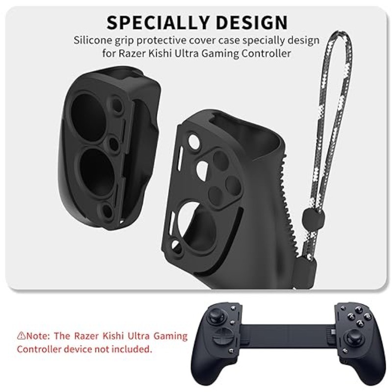 For Razer Kishi Ultra Gamepad Silicone Case Soft Case Dust Cover Lanyard
