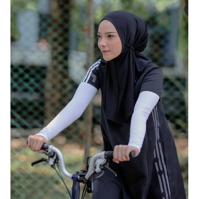 Bergo Jersey Sport Hijab Sport Jersey tali  Bergo jersey tali Bergo pendek