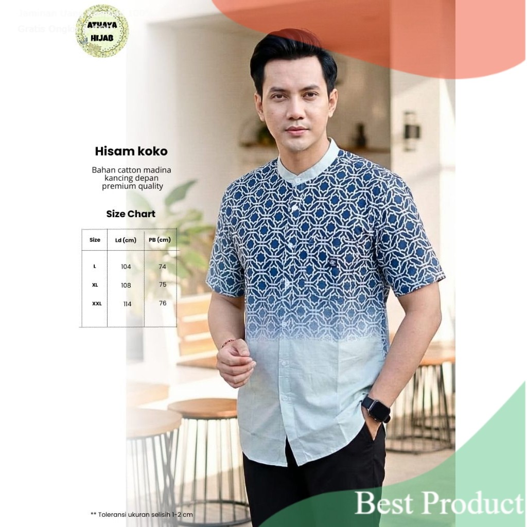 HAIDAR HISAM KEMEJA KOKO PRIA KEMKO BY RDK- pakaian pria lainnya