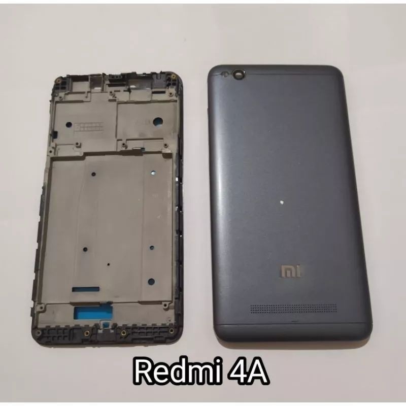 Cessing kesing hausing Fullset Frame Lcd Xiaomi Redmi 4A Backdor dan Frame tulang tengah