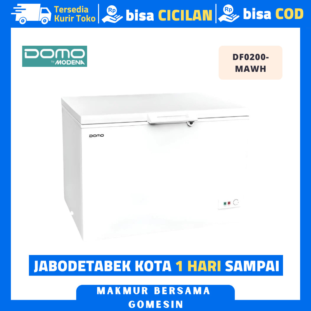 CHEST FREEZER DOMO BY MODENA DF-0200-MAWH FREEZER 200 LITER GARANSI RESMI