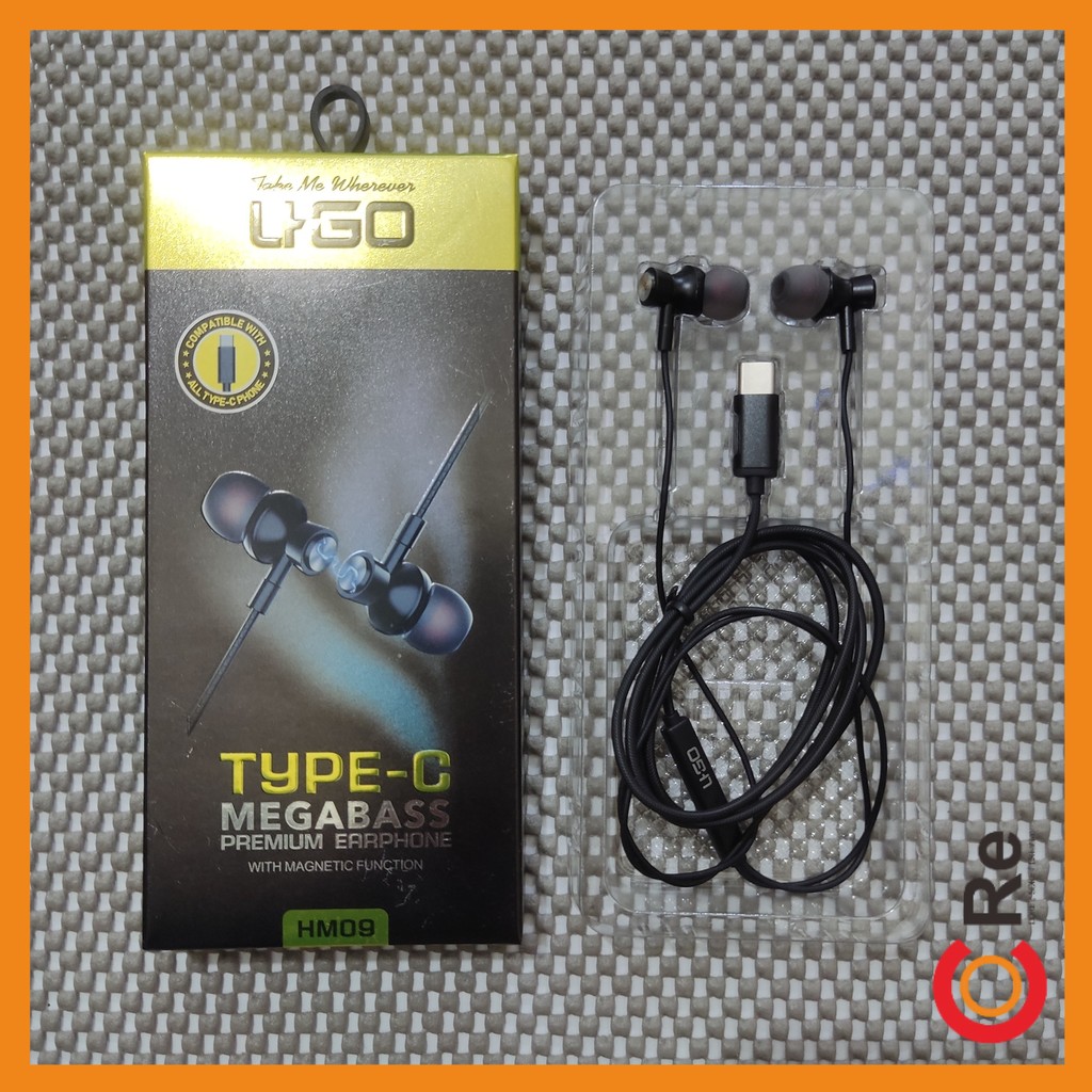 [HM-09] HEADSET / HEADPHONE / EARPHONE / HANDSFREE  MEGA BASS TYPE C - UGO/LIGO