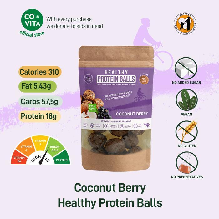 Covita Healthy Protein Balls - Coconut Berry - Healthy Snack
