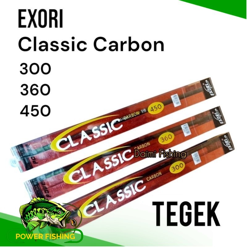 Joran Pancing TEGEK Exori CLASSIC Carbon 300, 360, 450 Bahan carbon
