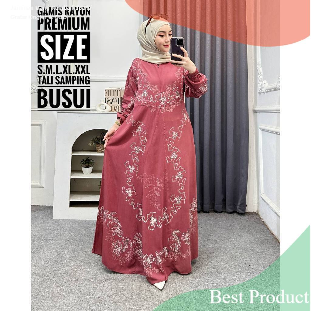 Batik Usman - Terbaru Gamis Twill Rayon Pekalongan Cap Malaman Ori Home Dress Busui Jumbo Premiumpak