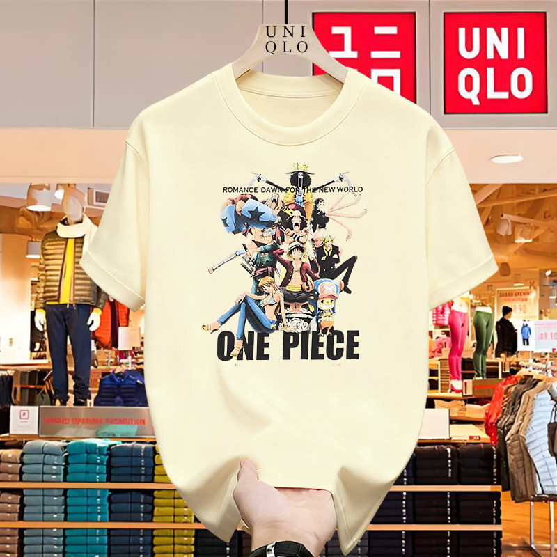 Kaos UNIQLO x One Piece Anime Original – T Shirt Luffy Zoro Sanji Unisex Lengan Pendek Best Seller