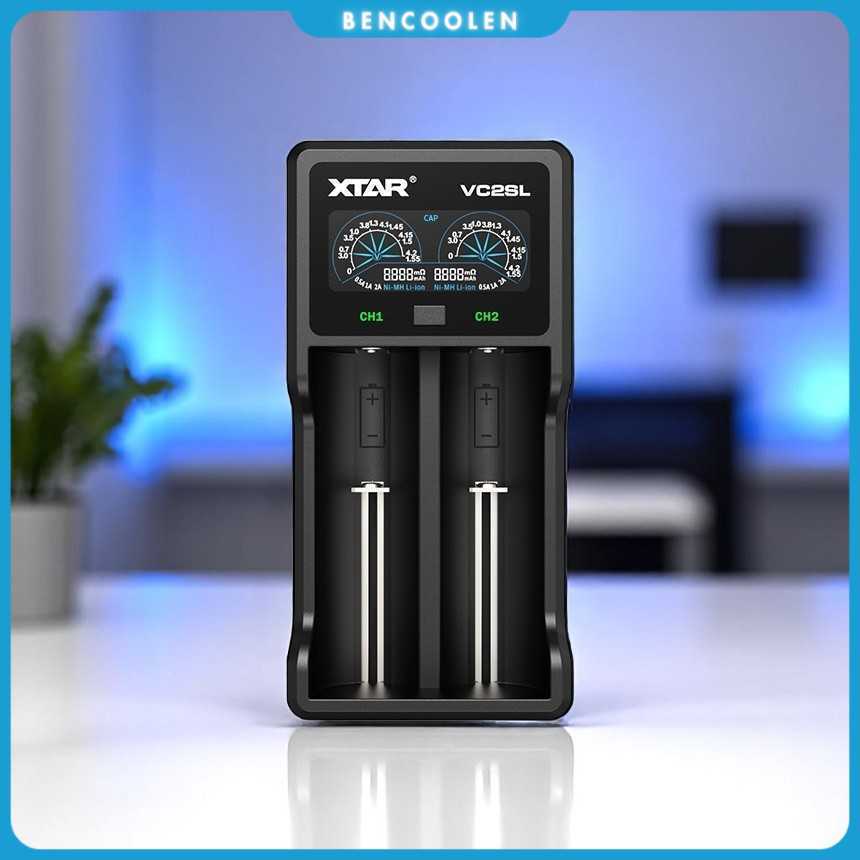 XTAR Charger Baterai 2 Slot AA AAA 18650 Li-Ion Ni-MH LCD Power Bank - VC2SL