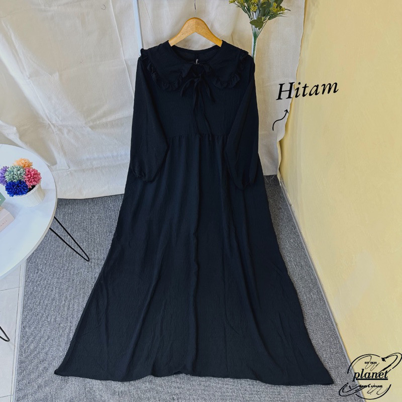 GAMIS CRINKLE WANITA RESLETING ZIPPER GAMIS JUMBO LD 130 BIG SIZE BASIC POLOS WANITA GAMIS CRINKLE L