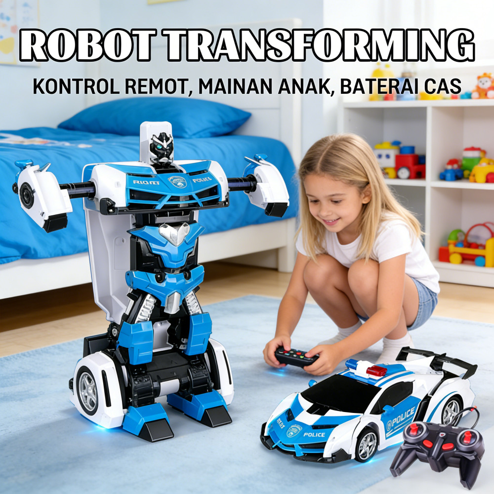 JADI AUTOBOT REMOT TRANSFORM MOBIL CAR ROBOT MOBIL DEFORMATION KONTROL ROBOT TRANSFORM CAS BATERAI R