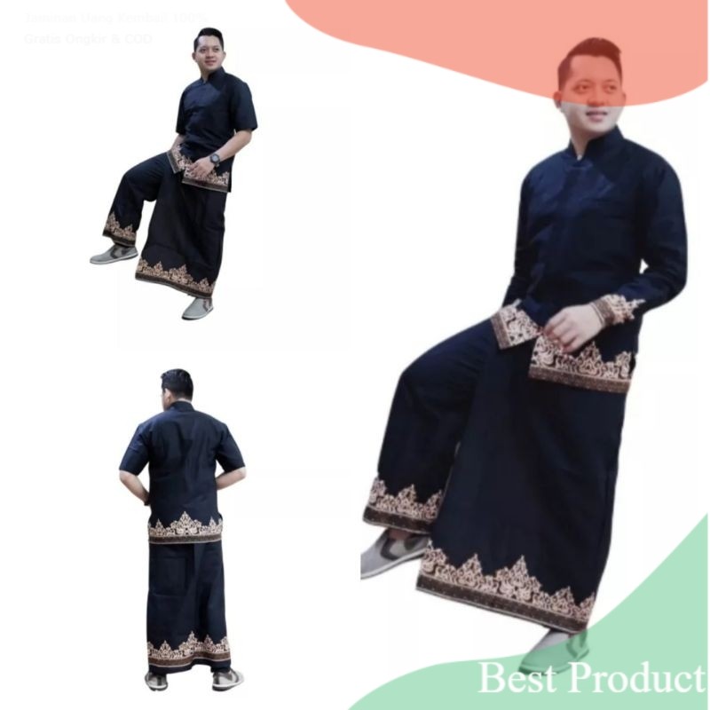 PREMIUM - koko kekiniansetelan celanasarung dewasa sarko pria dewasa sarko murah koko dan satung dew