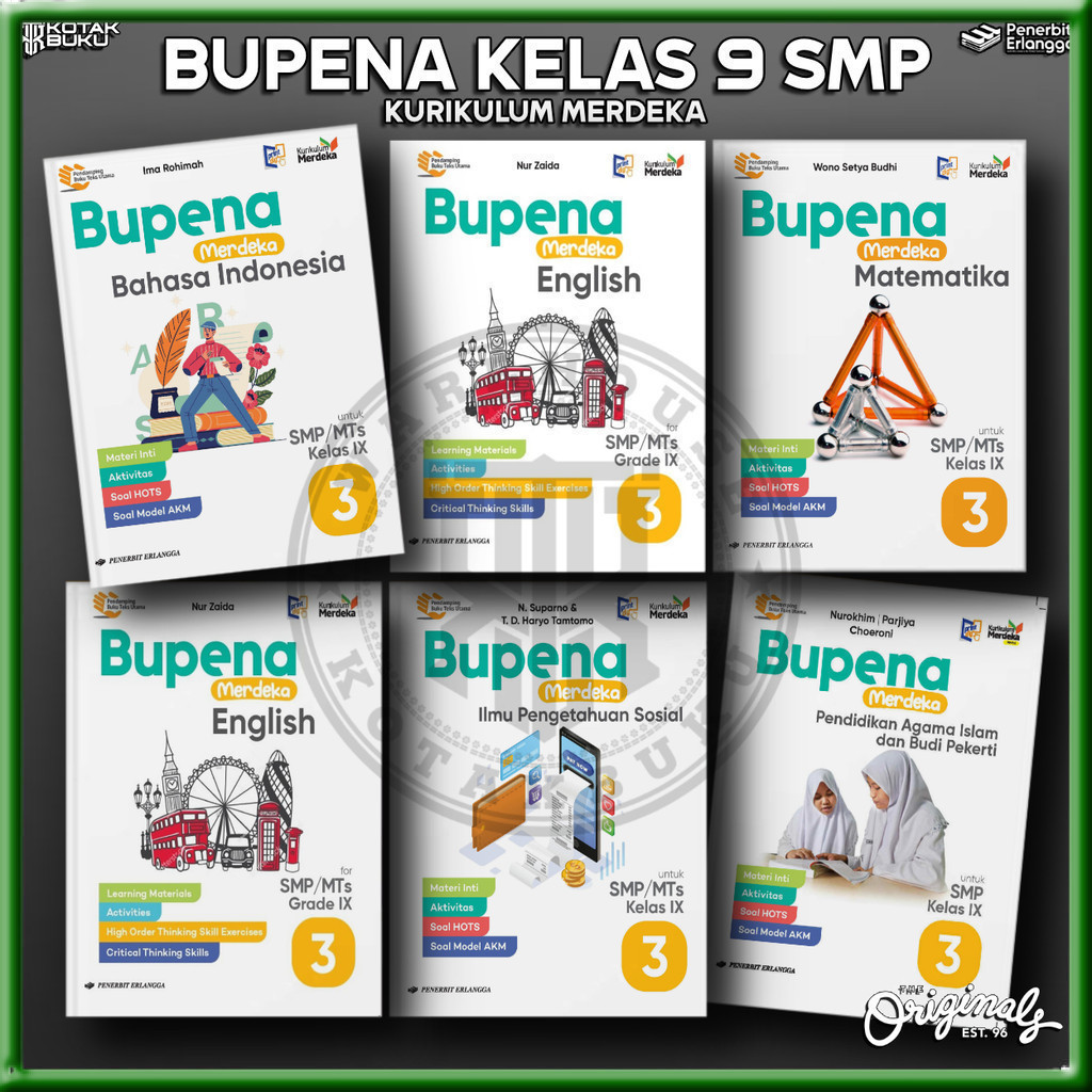 [ Erlangga ] Buku Bupena Merdeka Kelas 9 SMP / MTS / Bupena SMP / Kurikulum Merdeka Revisi