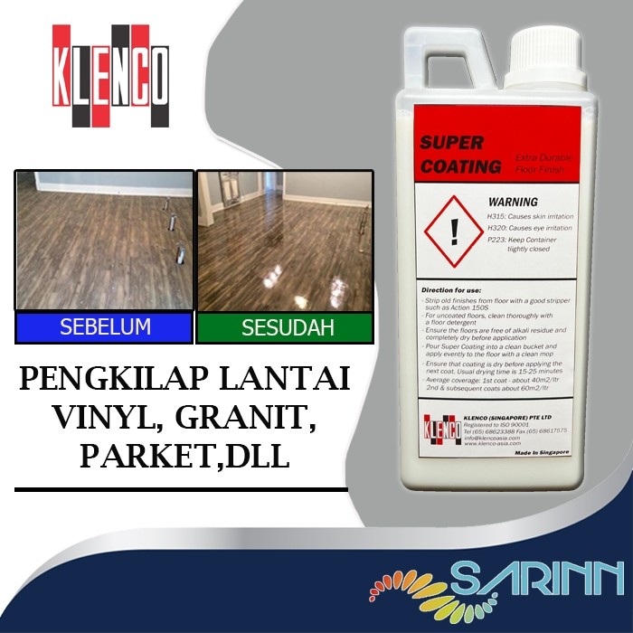 Klenco Super Coating Pengkilap Lantai Vinyl Vinil SPC keramik granit ubin tegel marmer teraso parket