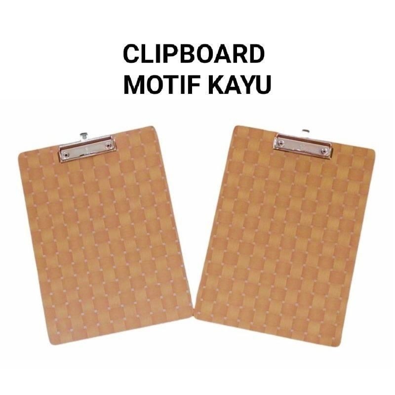 (1Pcs) Papan Ujian Kayu Folio / Papan Ujian Transparan Folio / Clipboard Folio F4 / Papan Jalan Moti