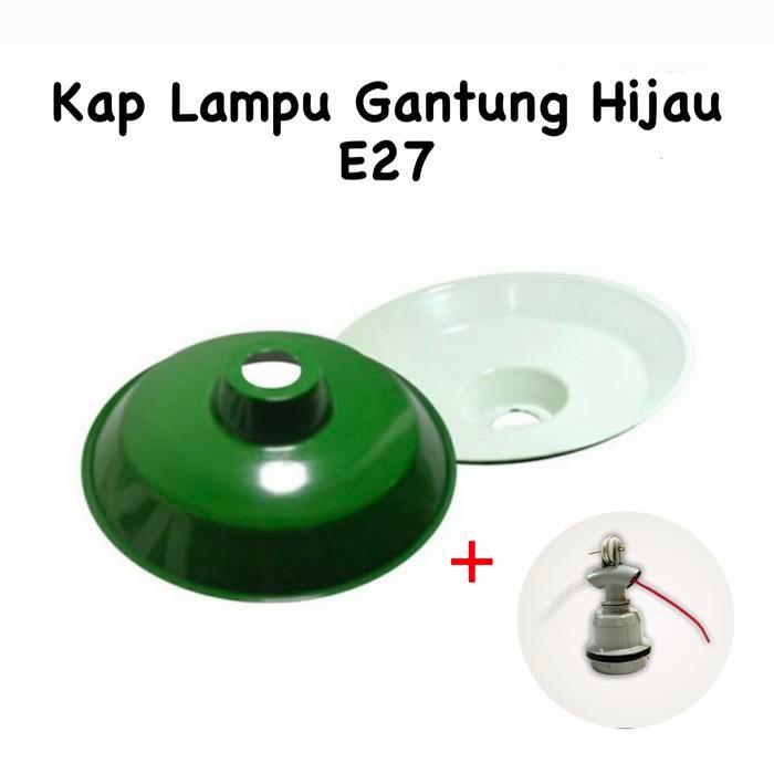 Kap Lampu Jalan Gantung Hijau E27 Besar - Rumah Saja