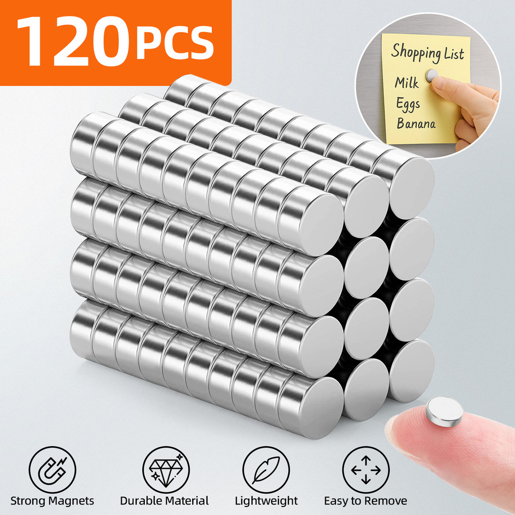 6x2mm Decorative Round Fridge Magnets, Fun Small Refrigerator Magnets for Whiteboard, Office, Dry Er