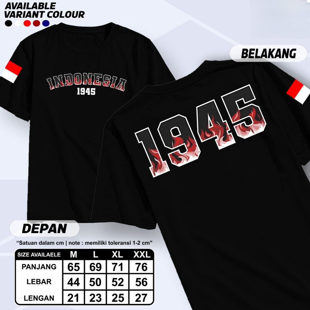 PL.OFC| Kaos Indonesia Merdeka "Fire Indonesia" - Kaos Kemerdekaan Indonesia / Kaos Agustusan / Kaos