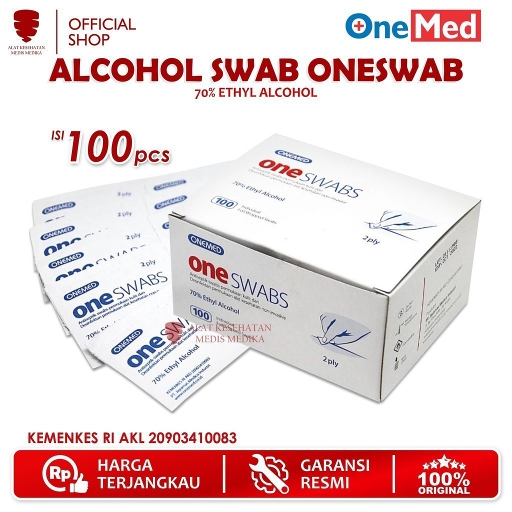 Alcohol Swab Oneswab Kapas Tisu Pembersih Tissue Alkohol Pads Swabs Medis Oneswabs