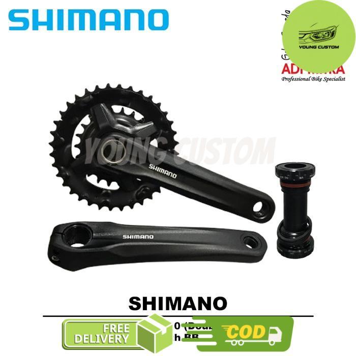 Gir Set Depan Shimano Altus FC-MT210 Double With BB Crank Sepeda MTB Hollowtech | Gearset Sepeda