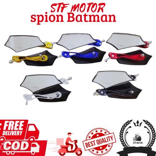 SPION MOTOR BATMAN MODEL LIPAT KACA SPION MOTOR VARIASI TOMOX SPION MODEL KOSO SEGI LIMA TANGKAI CNC