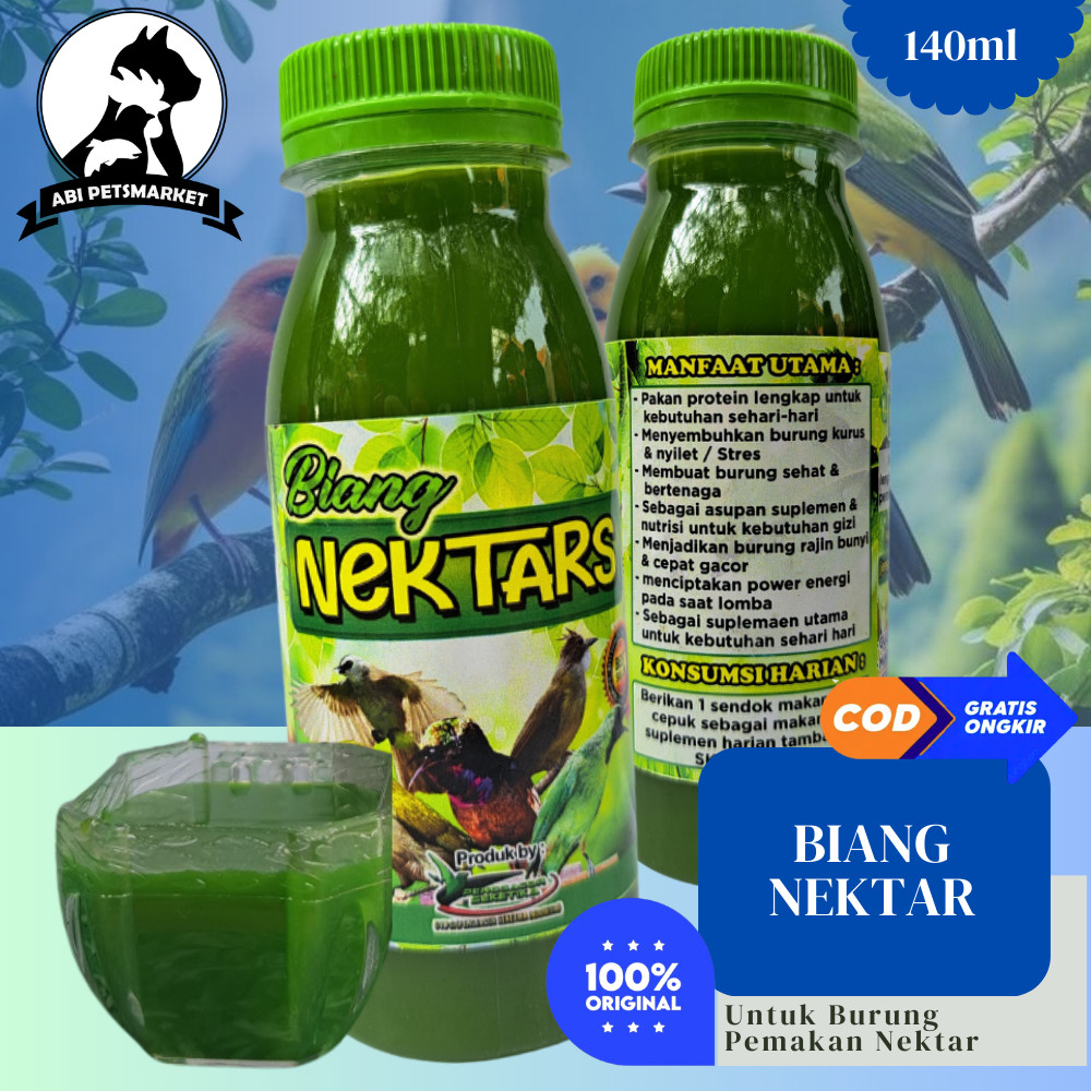 Biang Nektar Pakan Burung Pleci Kolibri Sogon nutrisi vitamin protein lengkap Tanpa Kulkas