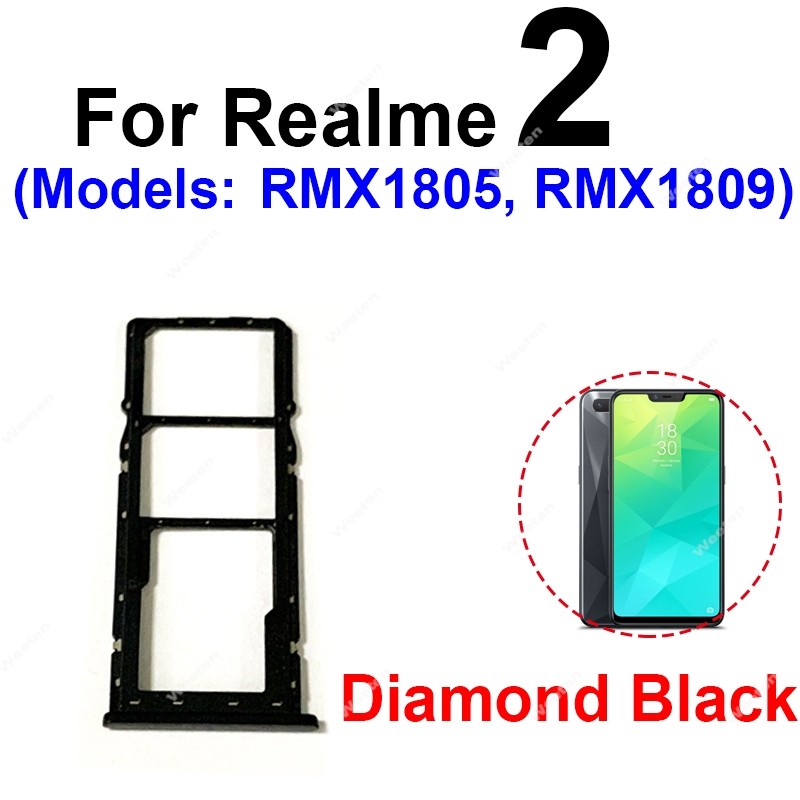 Dual SIM Card Tray For Realme 2 3 3Pro Sim Card Slot Tray Micro SD Card Reader Holder Adapter Repair