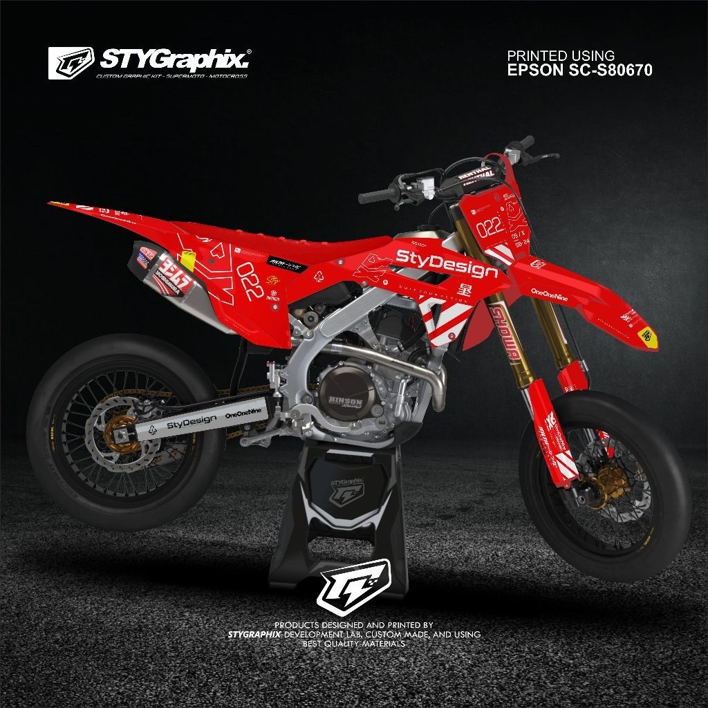 Decal CRF 450 Merah Putih Bisa Di Aplikasikan Ke Gordon CRF150L KLX DTracker WR