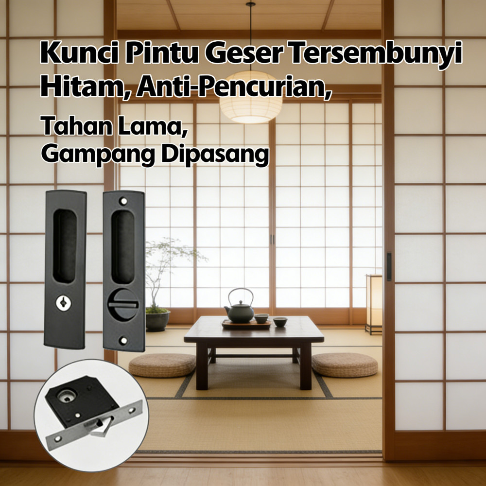 Kunci pintu geser kabin tersembunyi, kunci kayu geser kamar mandi, geser kunci kabinet kamar balkon