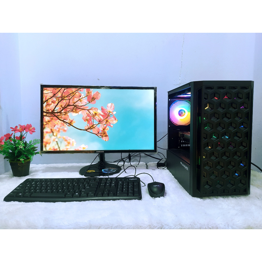Set Gaming PC i3 12100F LED Samsung 24" GTX 1650 Ddr6 16GB Ddr4 Ssd