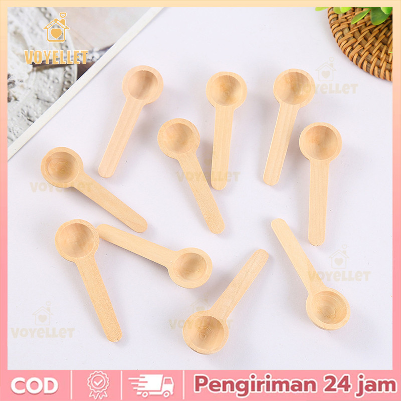 Voyellet Sendok Madu Kayu Mini Kreatif, Sendok Takar Anak-Anak, Sendok Susu Bubuk, Sendok Garam Mand