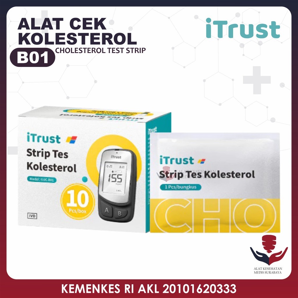 iTrust B01 Strip Cek Cholesterol Alat Tes Kolesterol GUC GUC-B01 Kesehatan Digital Kit Multi Monitor