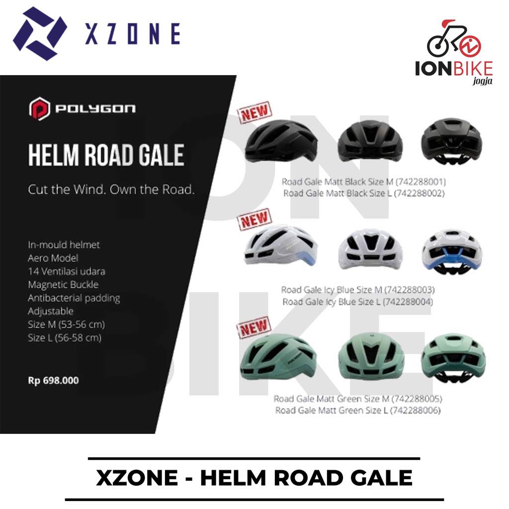 Helm Polygon GALE Roadbike Sepeda Balap Helmet Ringan Terbaru Road Bike Gravel Commuter Kalcer Murah