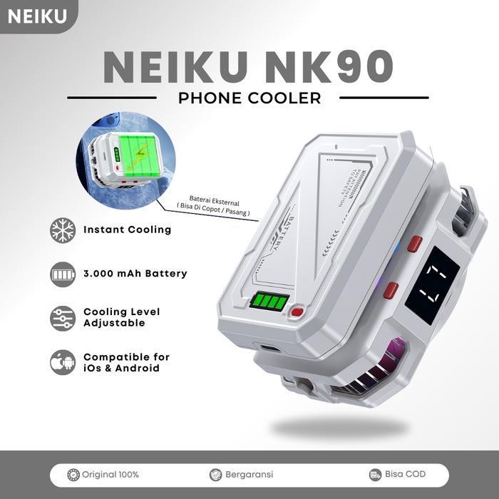 NEIKU NK90 Phone Cooler Pendingin HP Gaming Dual Mode Rechargeable 3000mAh Handphone Fancooler Funco