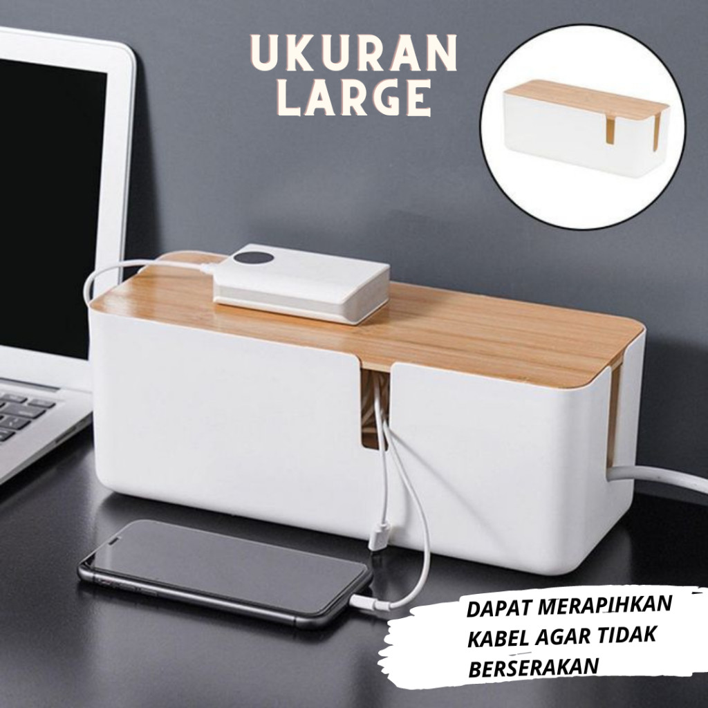 HRI - Alby Mart Cable Organizer Rak Kabel Estetik Tempat Kotak Box Kabel Organizer