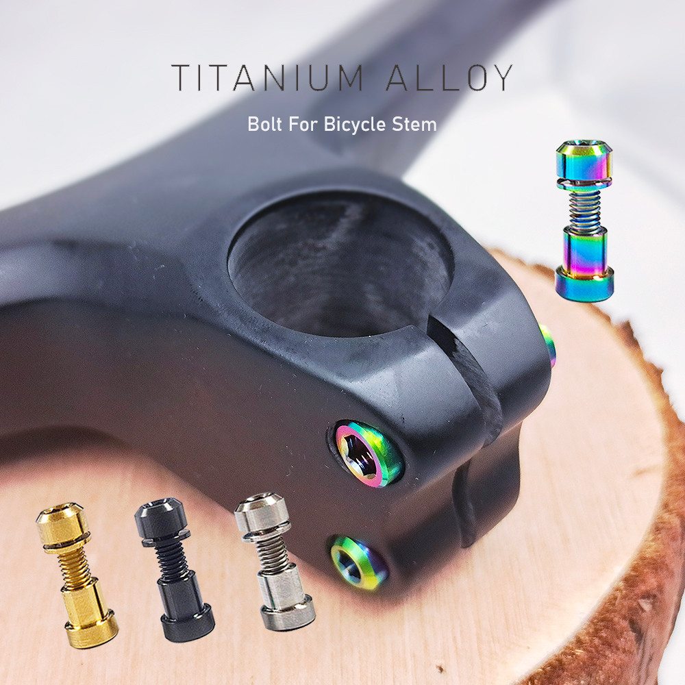 KRSEC Titanium Alloy TC4 Stem Bolts M5x18mm Bicycle Handlebar Stem Screw With Washer MTB Road Bike S