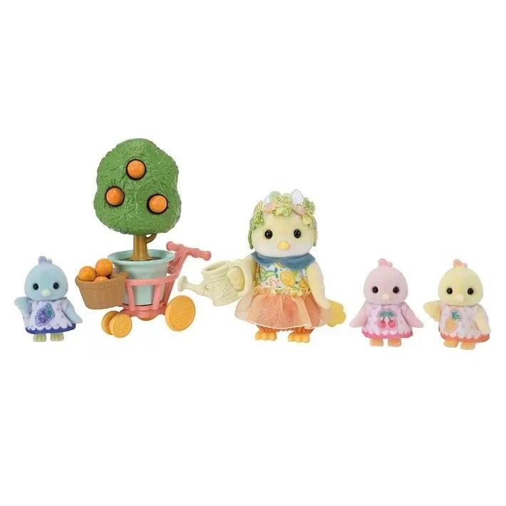 Sylvanian Families Spotted Dog Family Citrus Biscuit Bear Triplets Captain Seal Fairy Forest Toy Gir