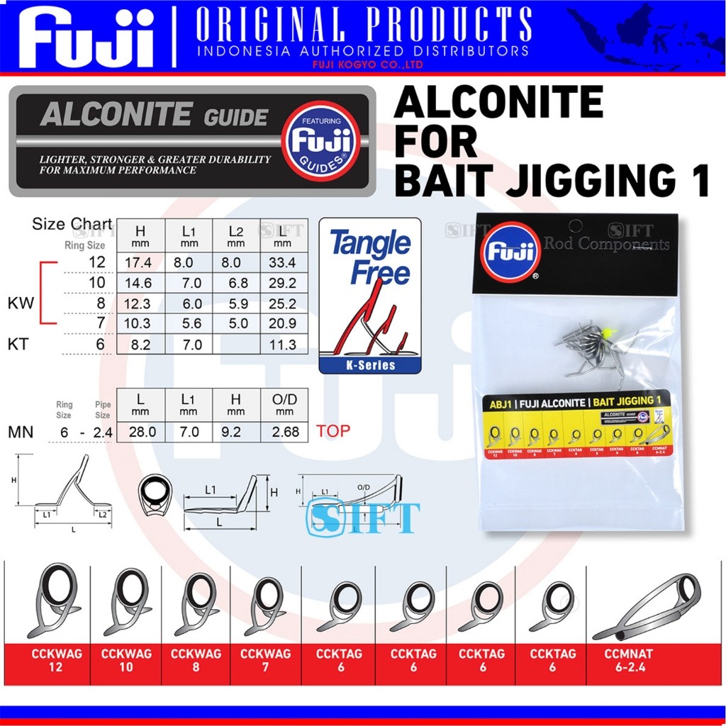 1 Set Ring FUJI ALCONITE for Galatama Casting Jigging | BaitJigging | SM Fishing Store