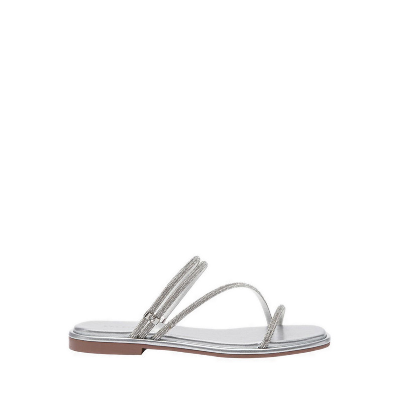 Pazzion Women's 2518-1 Flat Sandals - Silver