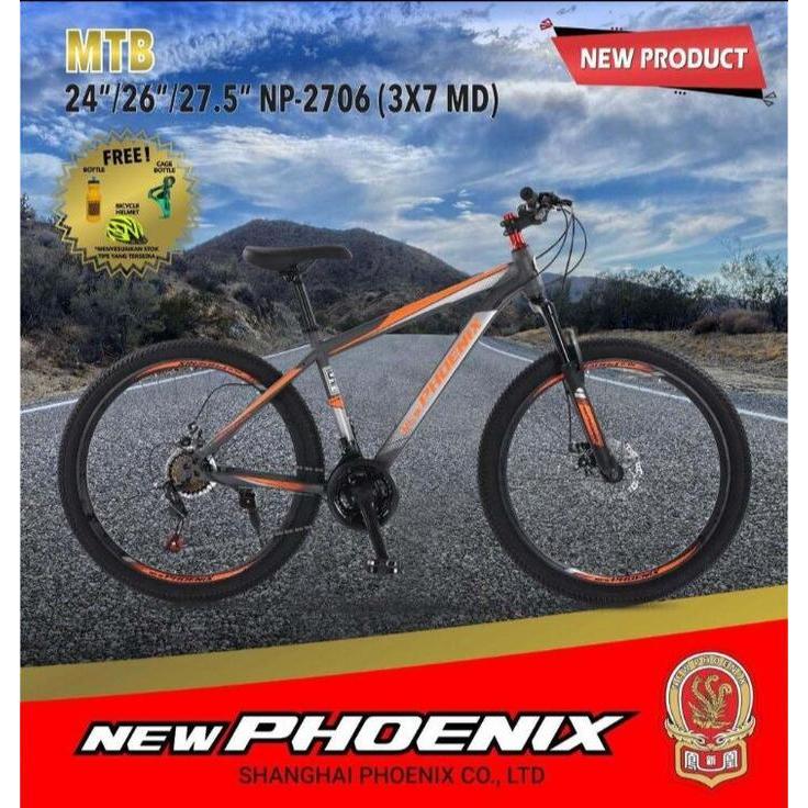 Sepeda Gunung MTB New Phoenix 26 Inch 3x7 Speed Sepeda Gunung Dewasa