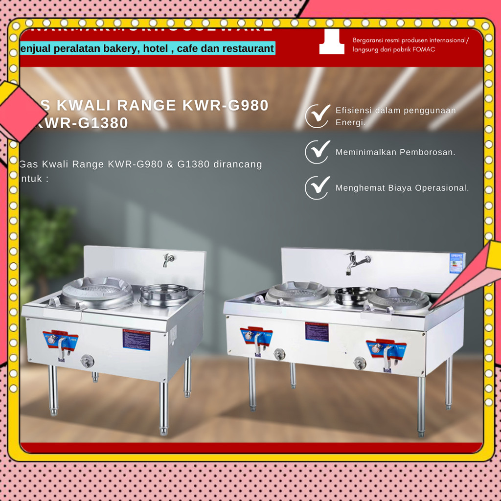 Kompor Kwali / Gas Kwali Range KWR-6980 / Gas Kwali KWR-380 - Fomac