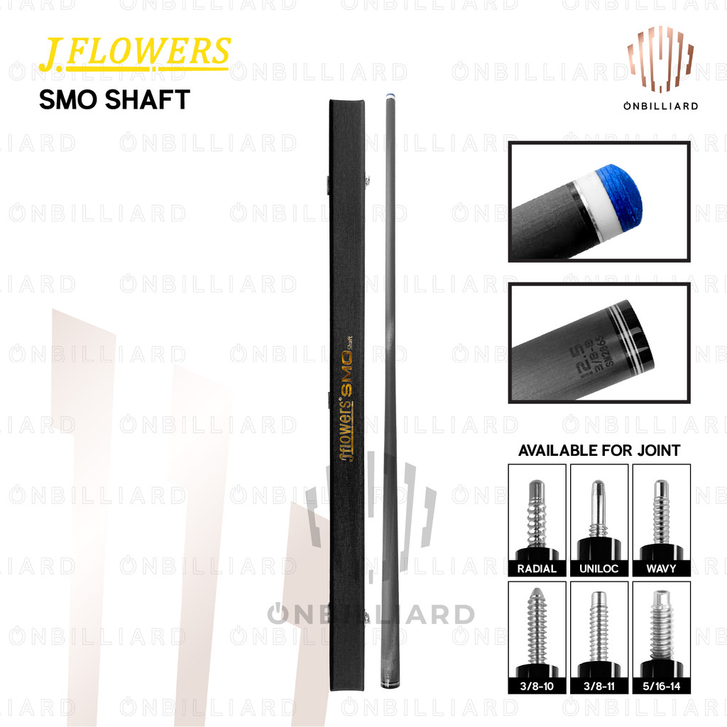JFLOWERS S.M.O SHAFT Carbon Radial Uniloc Wavy  Shaft Only Carbon Low Deflection SMO Billiard S M O