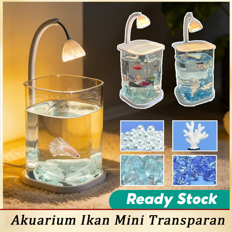 Akuarium Kaca Mini Transparan Toples Kura WadahTanaman Hias Hidroponik Akuarium Ikan Cupang
