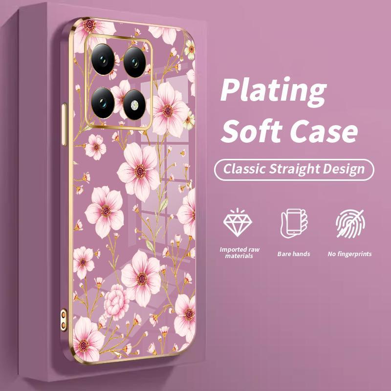 Case Hp Xiaomi 14T 15T 12 11 Lite 5G NE 11T 12T Pro 13 MI 14 Mi 10T Ultra 11X 11i 2021 Cantik Bunga 
