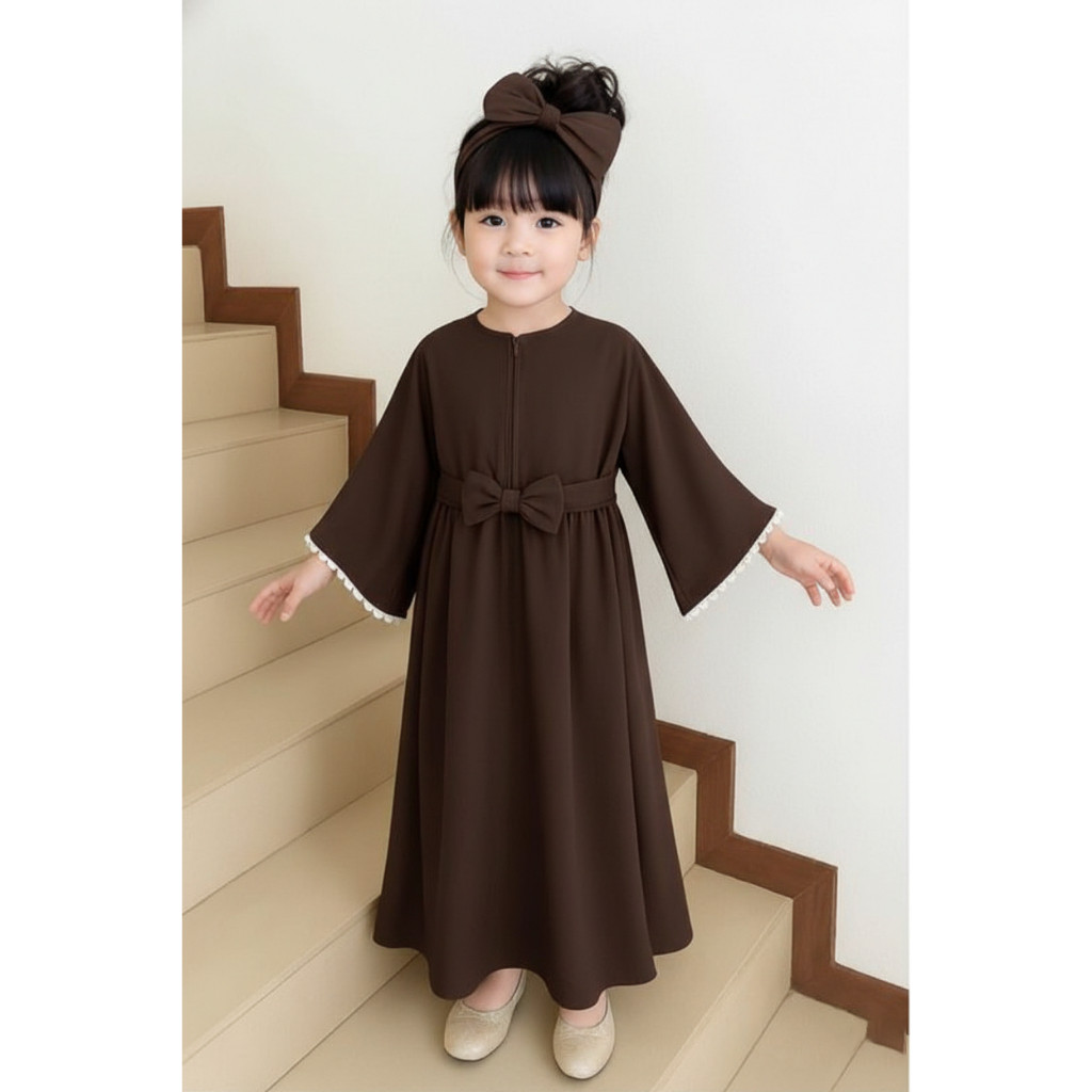 Gamis Abaya Raya Anak Perempuan 2-8 Tahun WOLFIS| Gamis Anak Perempuan Lebaran