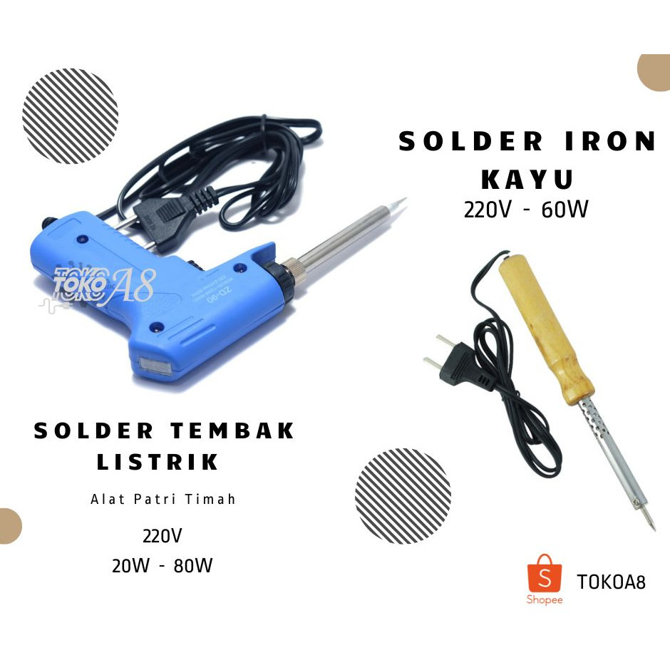 Solder Listrik/ Solder Tembak Listrik 20-80 W Solder Gun/ Solder 60 W Solder Listrik Gagang Kayu