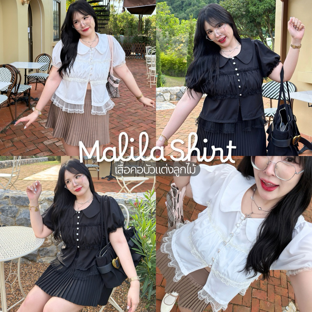 Kemeja Malila Shirt Plus Size Jumbo Lengan Balon