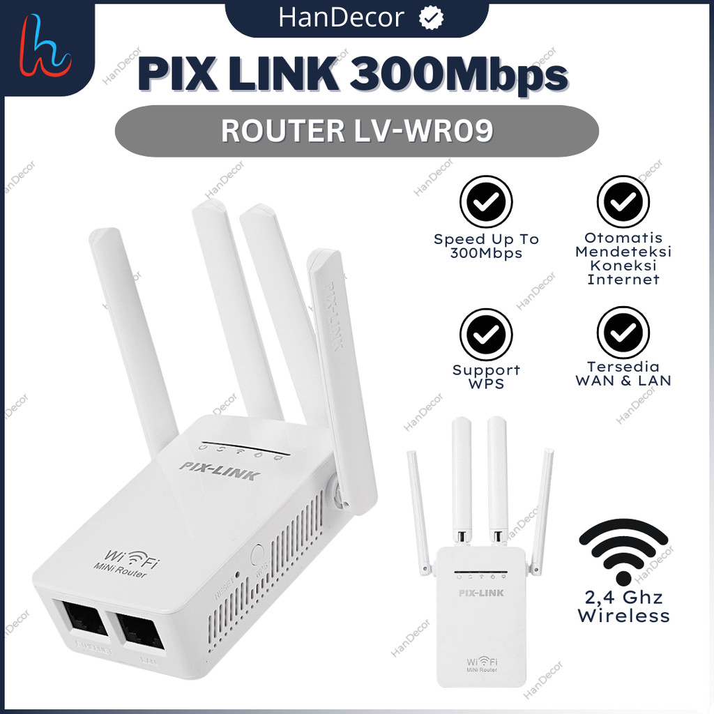 PIX-LINK 300Mbps Wireless Wifi Range Extender Router Repeater AP LV-WR09