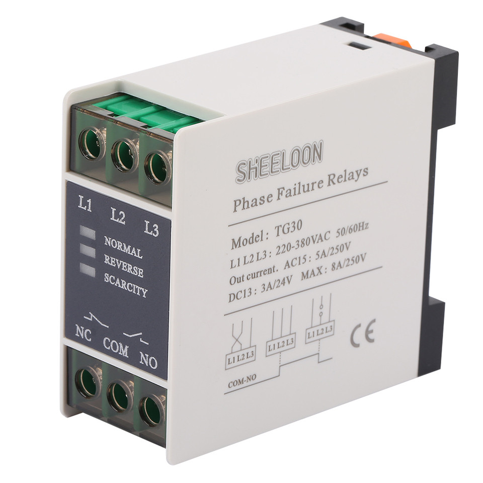 Phase Failure Relay Phase Sequence  Relay TG30 3-Phase Phase Sequence Relay Phase Failure Loss  220-